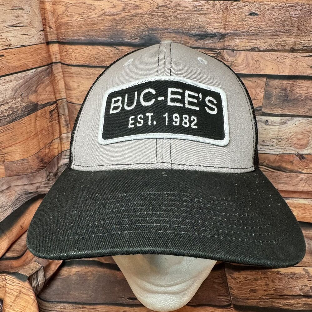 Buc-ee's Est. 1982 Trucker Hat Adjustable Snapback Cap Black Gray Mesh Bucees